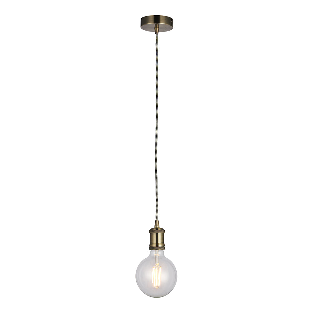 Endon Lighting 76585 Cambourne 1Lt Pendant Antique Brass Plate