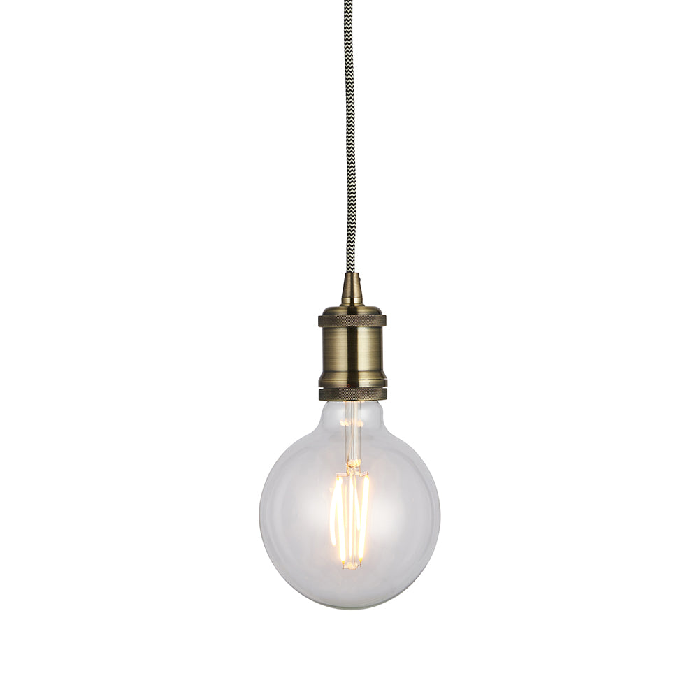 Endon Lighting 76585 Cambourne 1Lt Pendant Antique Brass Plate