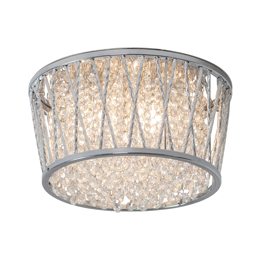 Endon Lighting 76708 Sophia 3Lt Flush Chrome Plate & Clear Crystal