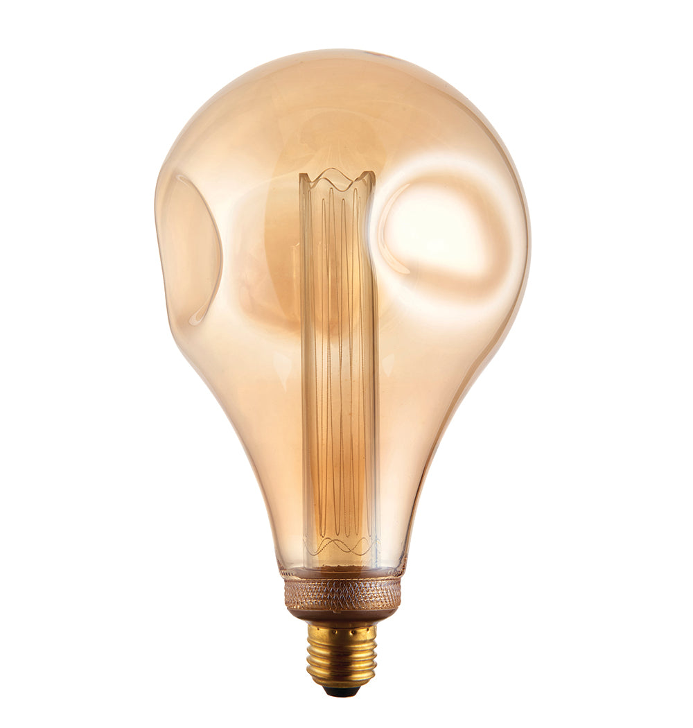 Endon Lighting 77085 Xl E27 Led Dimple Globe 1Lt Accessory Amber Glass