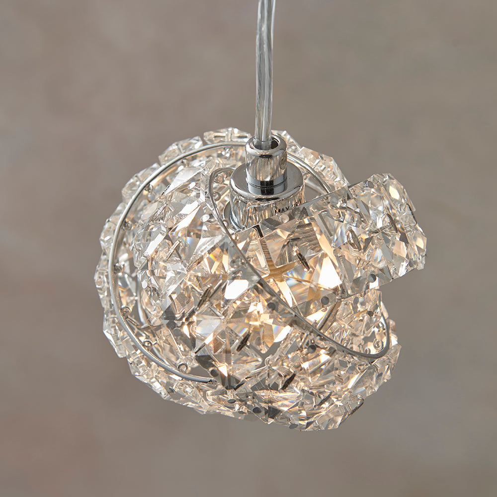 Endon Lighting 77566 Talia 5Lt Pendant Chrome Plate & Clear Crystal