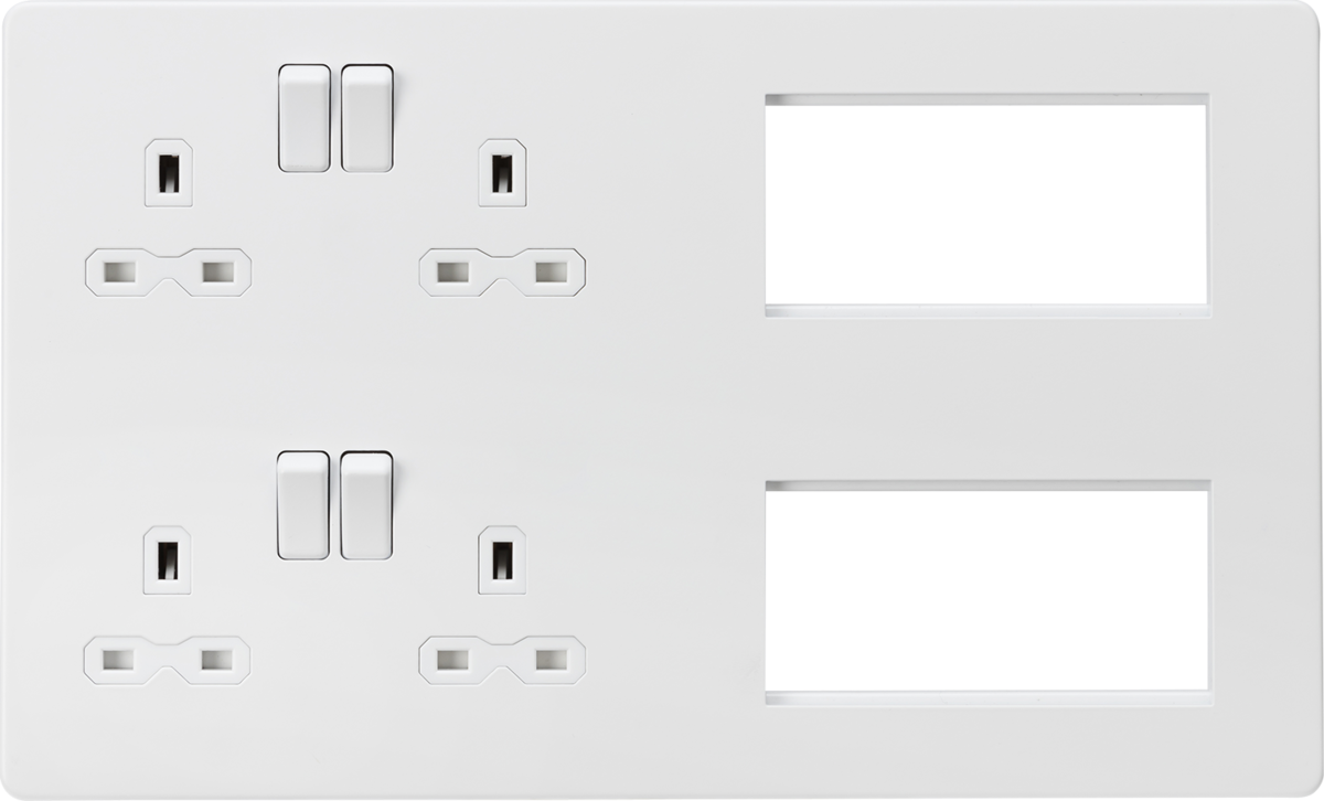 Screwless Combination Plate - Matt White