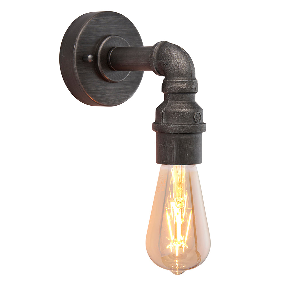 Endon Lighting 78765 Pipe 1Lt Wall Aged Pewter Paint
