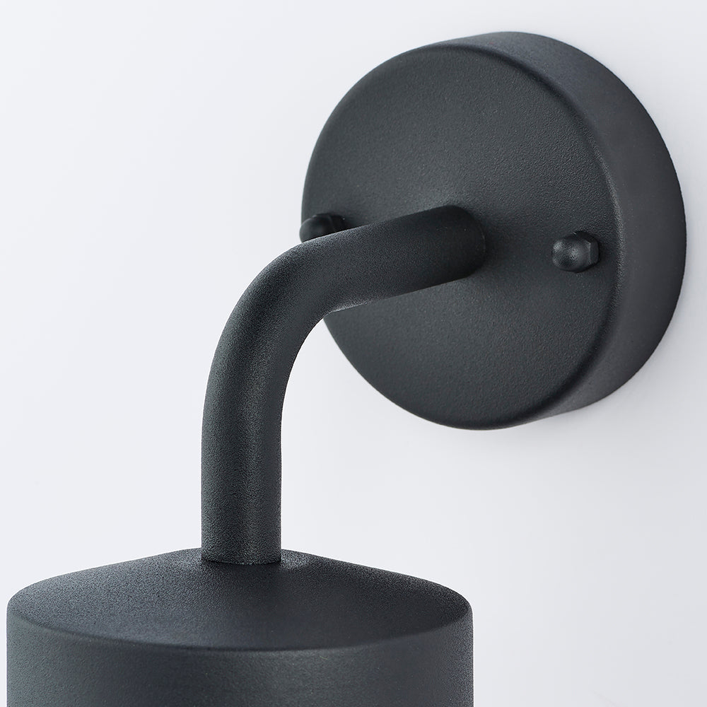 Endon Lighting 79792 North 1Lt Wall Textured Matt Black & Clear Glass