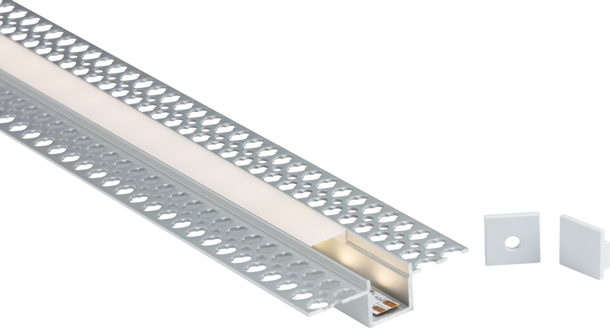 1M Aluminium Profile - Plaster-in Recessed
