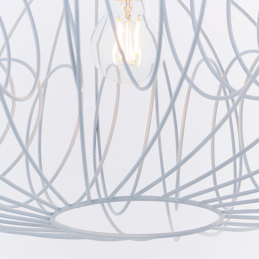 Endon Lighting 80156 Yara 1Lt Pendant Easyfit Matt White Paint