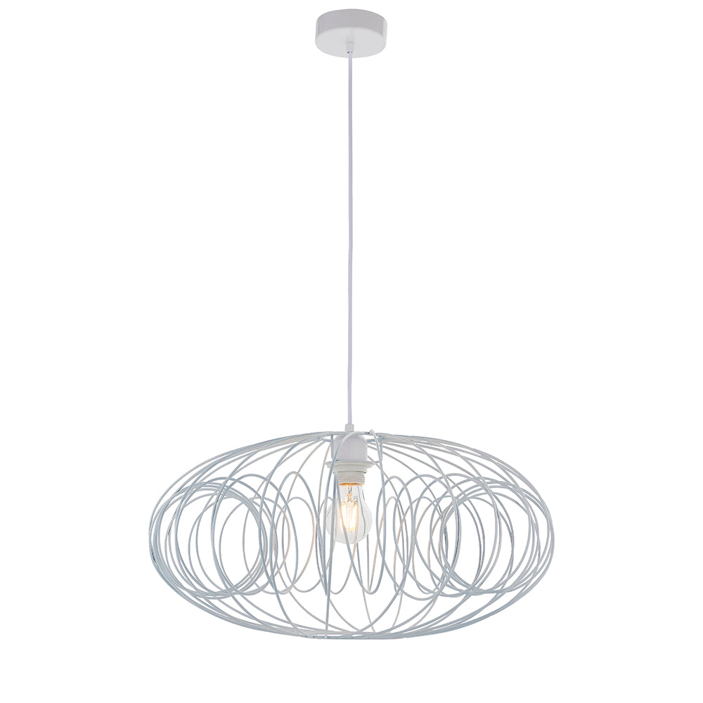 Endon Lighting 80156 Yara 1Lt Pendant Easyfit Matt White Paint