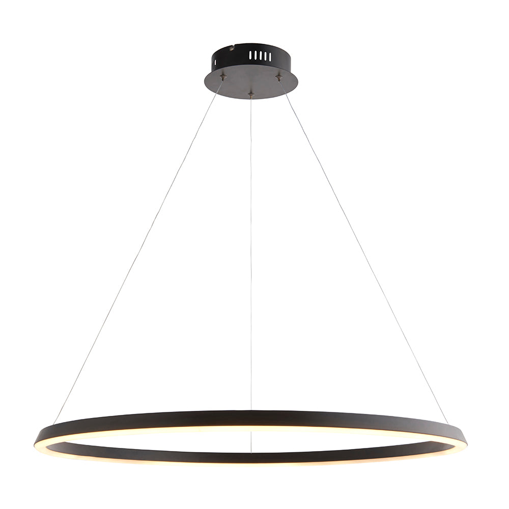 Endon Lighting 80628 Staten 1Lt Pendant Matt Black & White Silicone