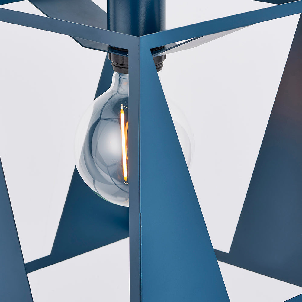 Endon Lighting 80636 Kolo 1Lt Pendant Matt Ink Blue