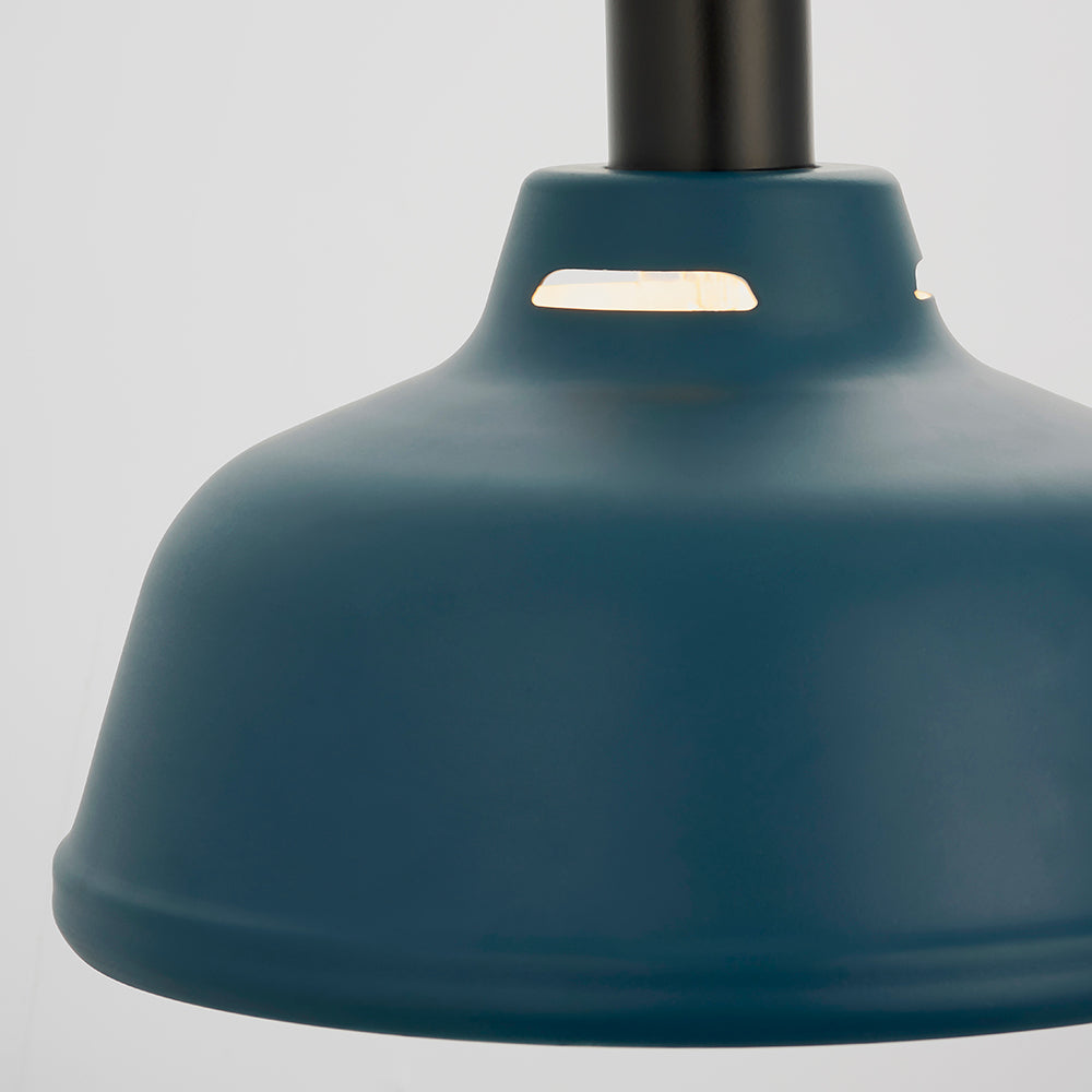 Endon Lighting 80647 Mono 1Lt Pendant Easyfit Matt Ink Blue & Matt White Paint
