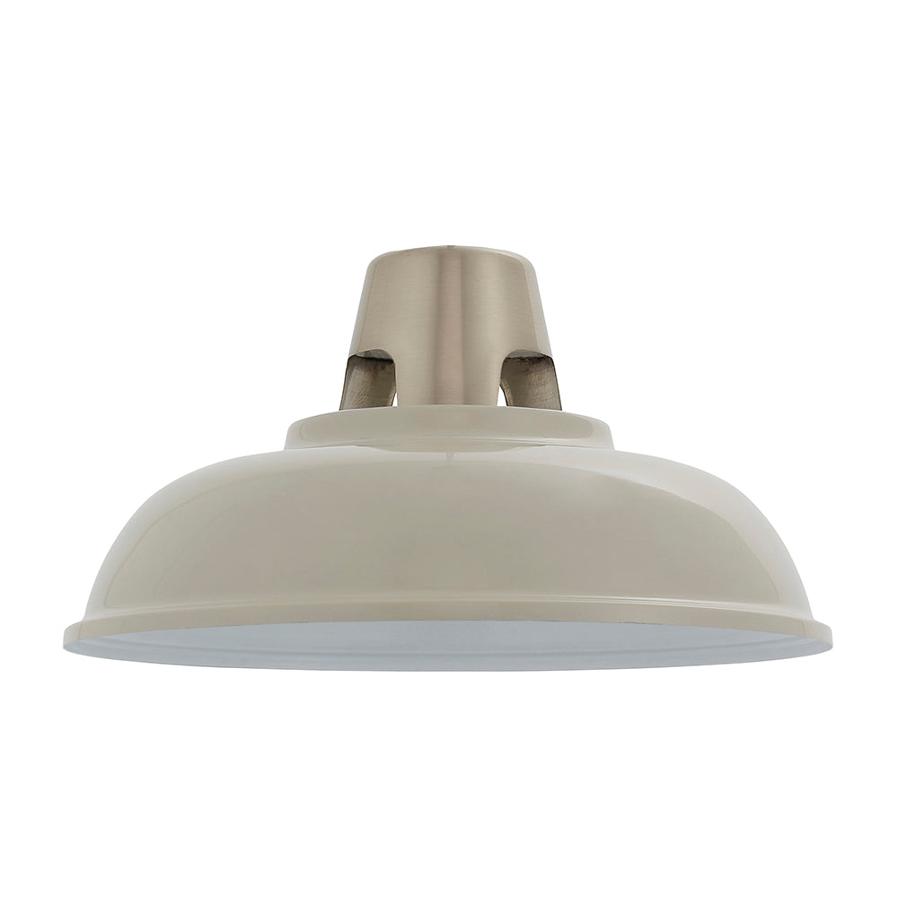 Endon Lighting 80660 Henley 1Lt Pendant Easyfit Gloss Taupe & Satin Nickel Plate