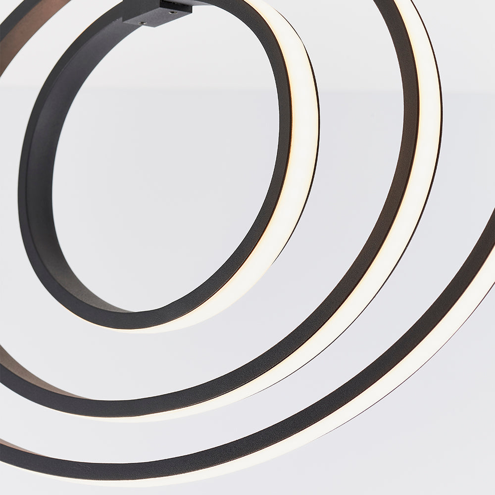 Endon Lighting 80682 Avali 1Lt Semi Flush Matt Black & White Acrylic