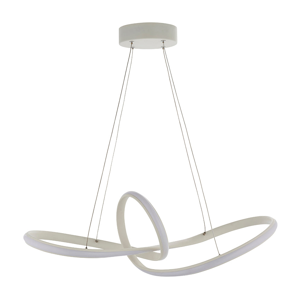 Endon Lighting 80683 Paradox 1Lt Pendant Matt White Paint & White Acrylic