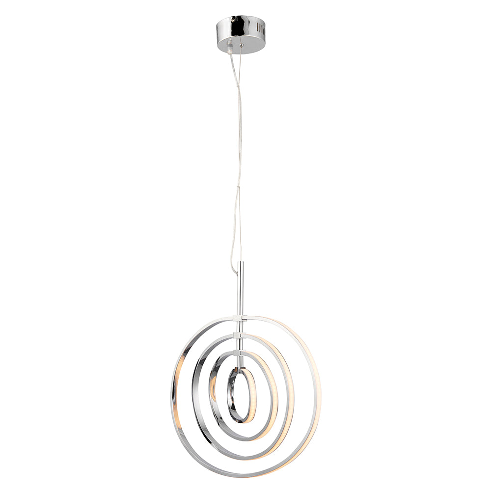Endon Lighting 81034 Avali 1Lt Pendant Chrome Plate & White Acrylic