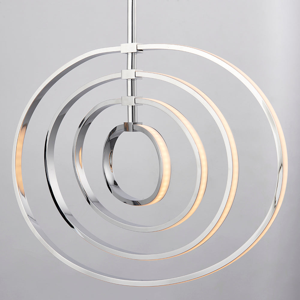 Endon Lighting 81034 Avali 1Lt Pendant Chrome Plate & White Acrylic