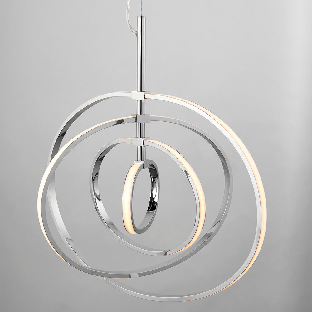Endon Lighting 81034 Avali 1Lt Pendant Chrome Plate & White Acrylic