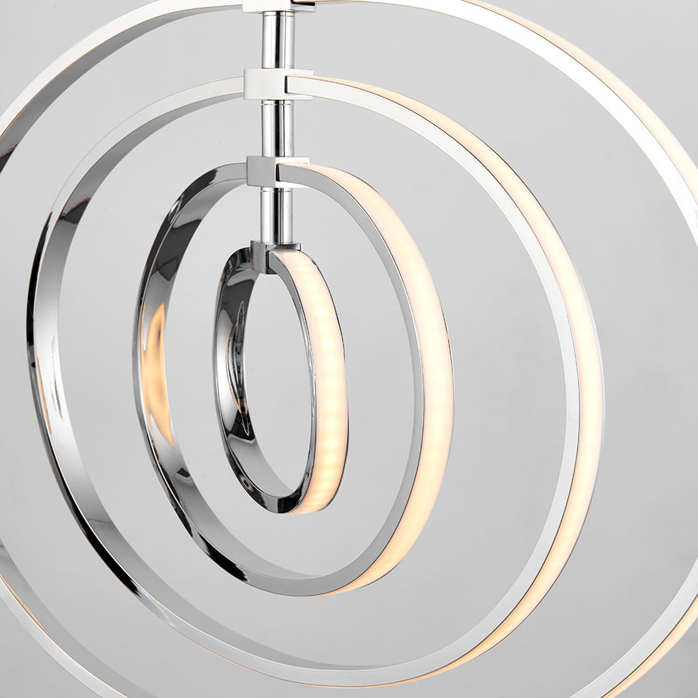 Endon Lighting 81034 Avali 1Lt Pendant Chrome Plate & White Acrylic