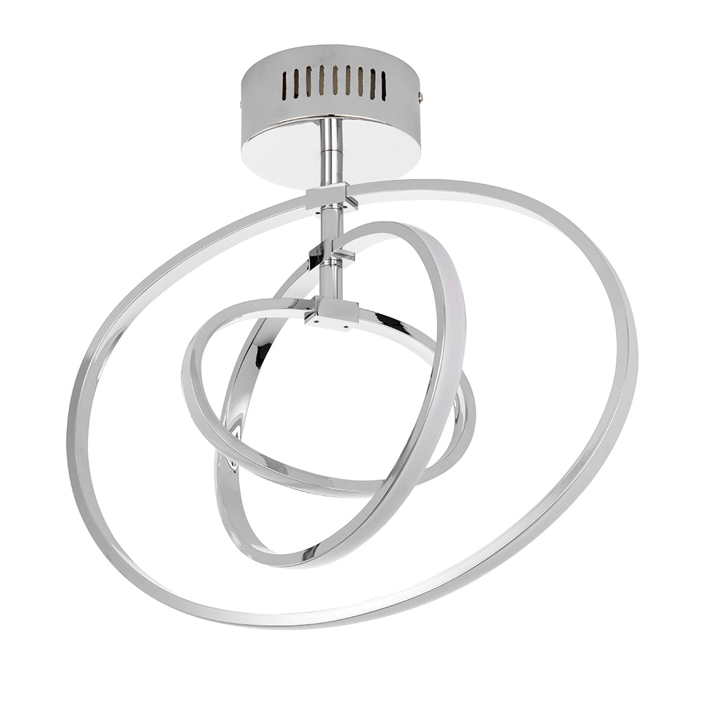 Endon Lighting 81036 Avali 1Lt Semi Flush Chrome Plate & White Acrylic