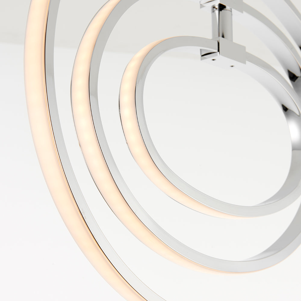 Endon Lighting 81036 Avali 1Lt Semi Flush Chrome Plate & White Acrylic