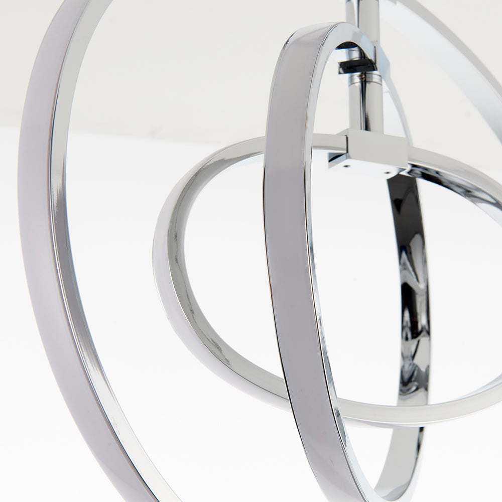 Endon Lighting 81036 Avali 1Lt Semi Flush Chrome Plate & White Acrylic