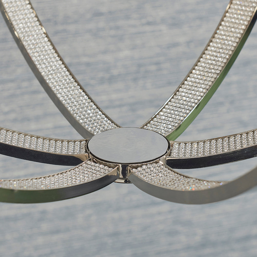 Endon Lighting 81508 Ritz 6Lt Pendant Bright Nickel Plate & Clear Faceted Acrylic