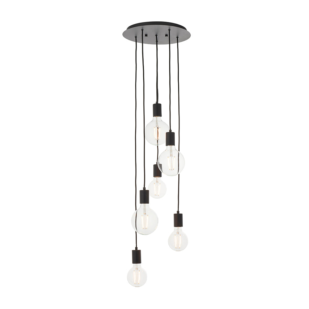 Endon Lighting 81535 Studio 6Lt Pendant Matt Black