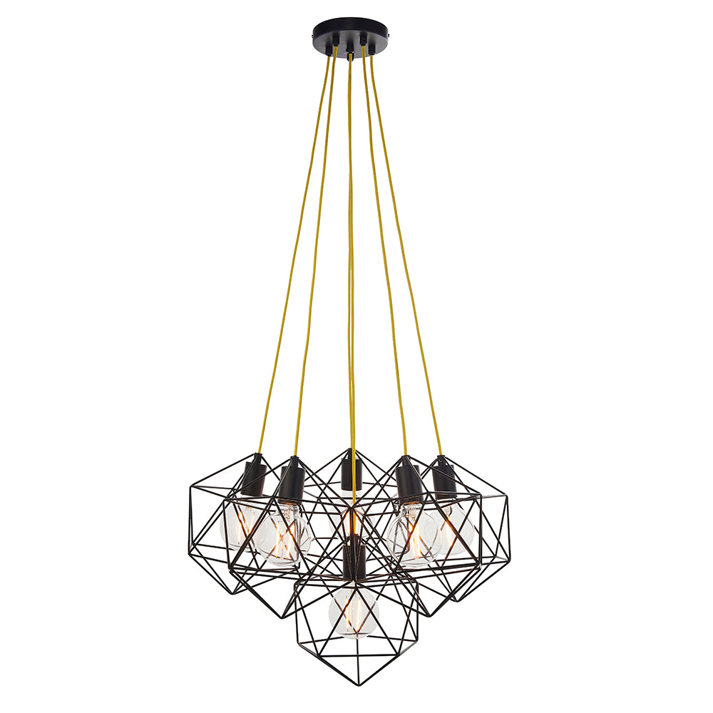 Endon Lighting 81745 Icosa 6Lt Pendant Matt Black