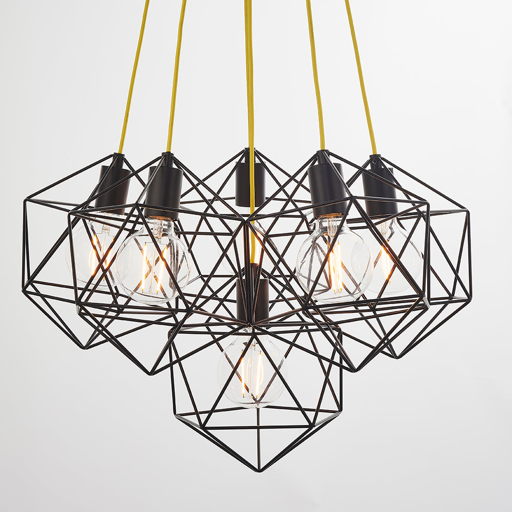 Endon Lighting 81745 Icosa 6Lt Pendant Matt Black