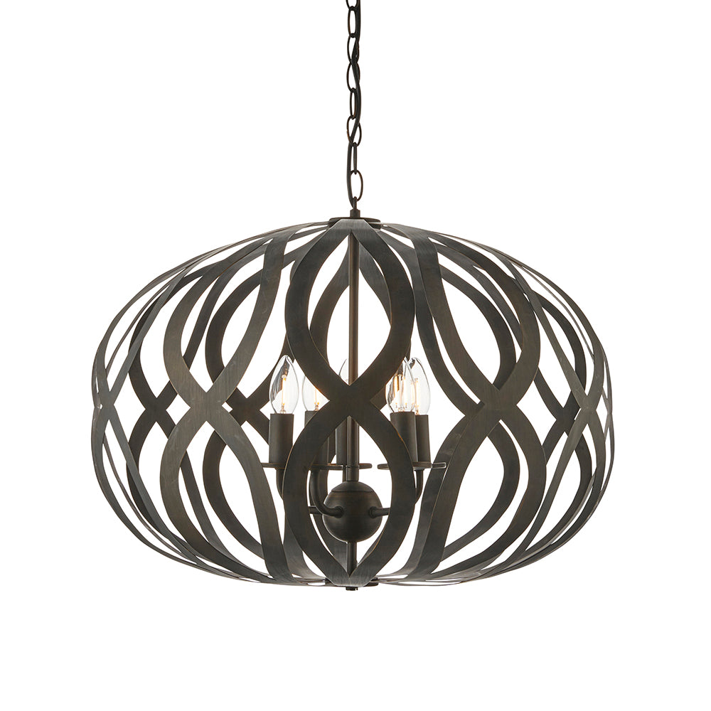 Endon Lighting 81752 Sirolo 5Lt Pendant Antique Brushed Bronze Paint