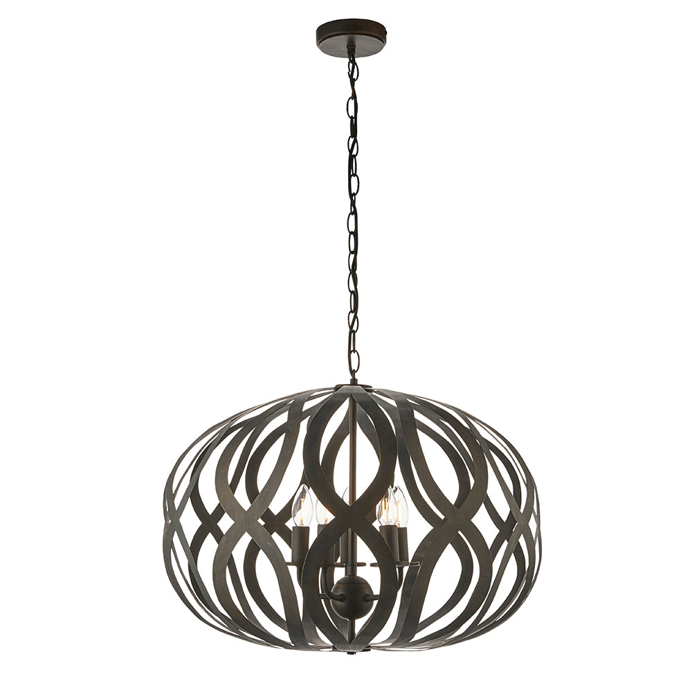Endon Lighting 81752 Sirolo 5Lt Pendant Antique Brushed Bronze Paint