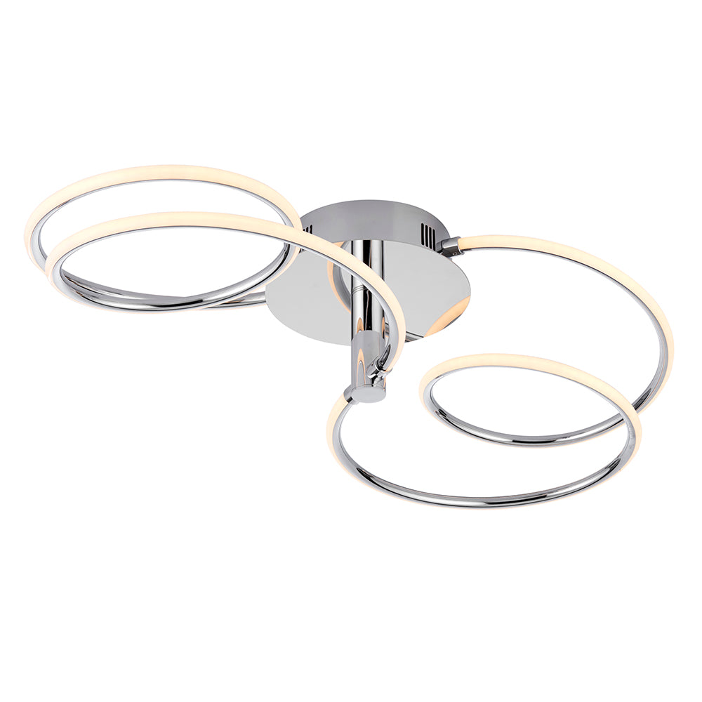 Endon Lighting 81885 Eterne 1Lt Semi Flush Chrome Plate & White Silicone