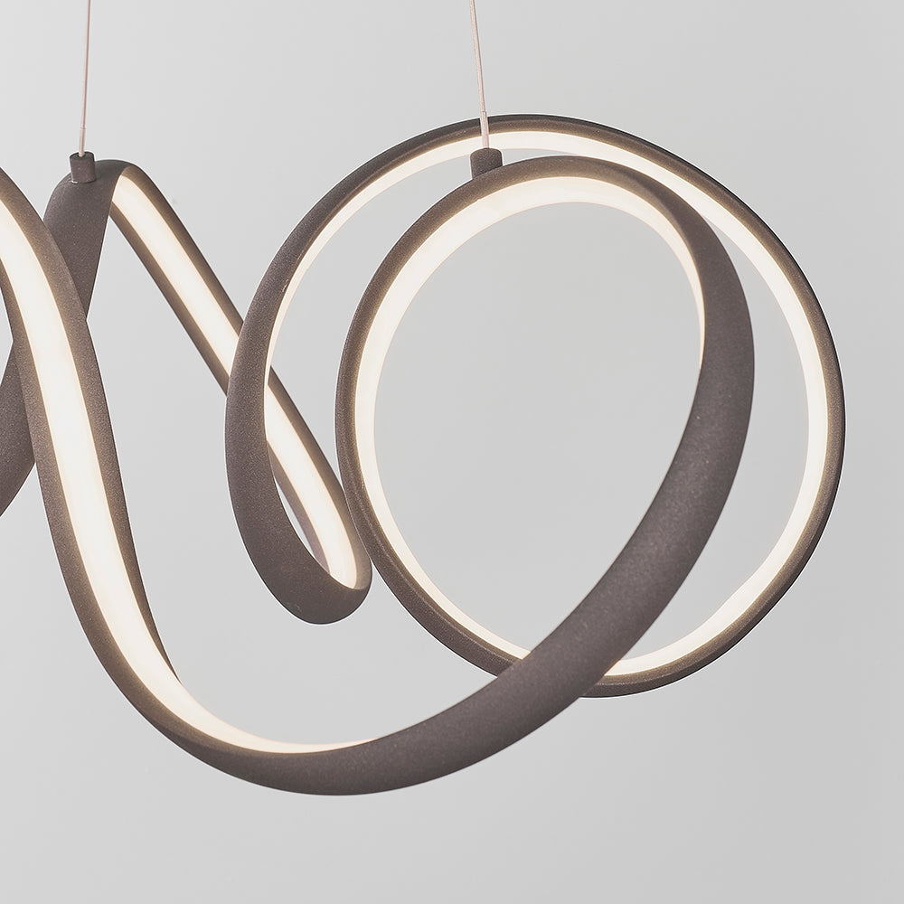 Endon Lighting 81889 Synergy 1Lt Pendant Textured Coffee Paint & White Silicone