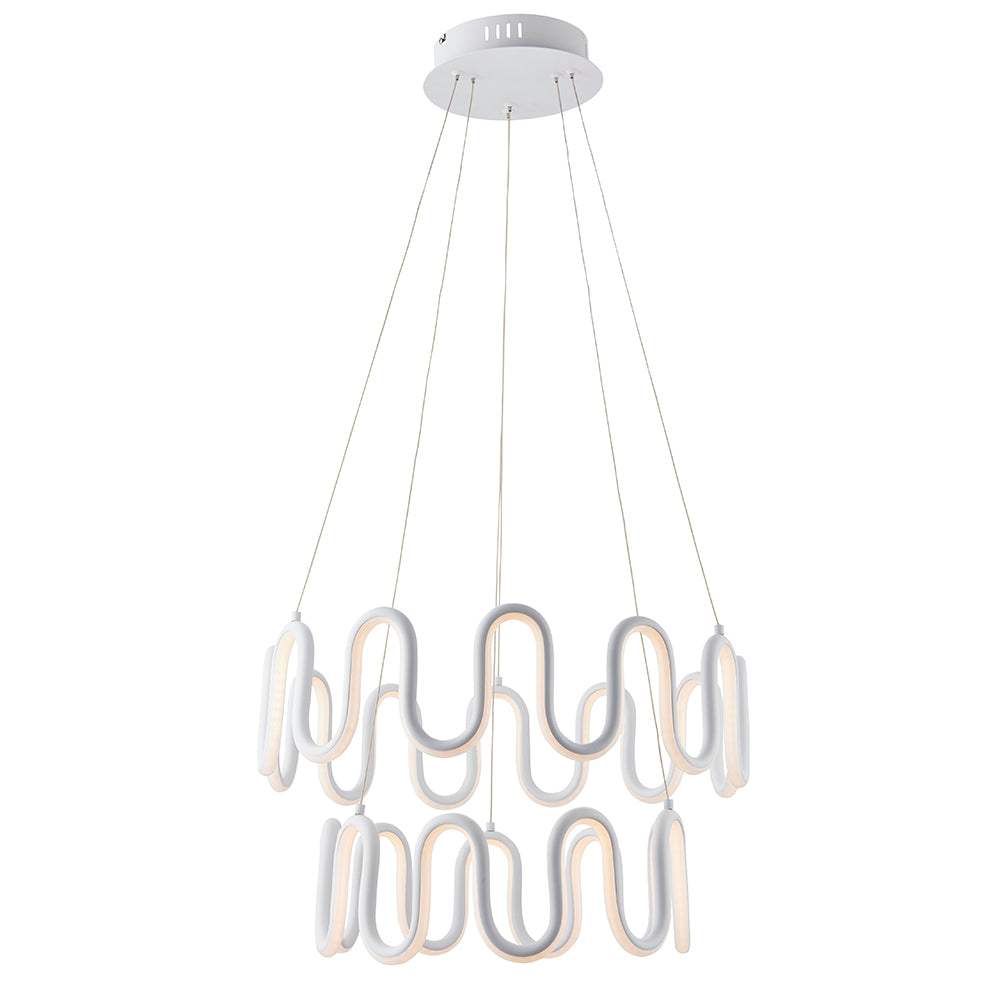 Endon Lighting 81894 Cern 1Lt Pendant Textured White Paint & White Silicone