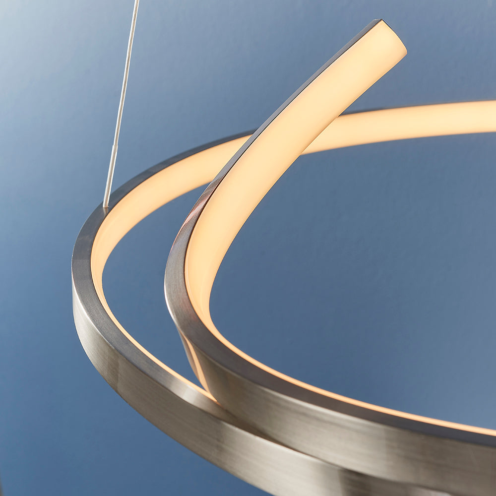 Endon Lighting 81903 Rafe 1Lt Pendant Satin Nickel Plate & White Silicone