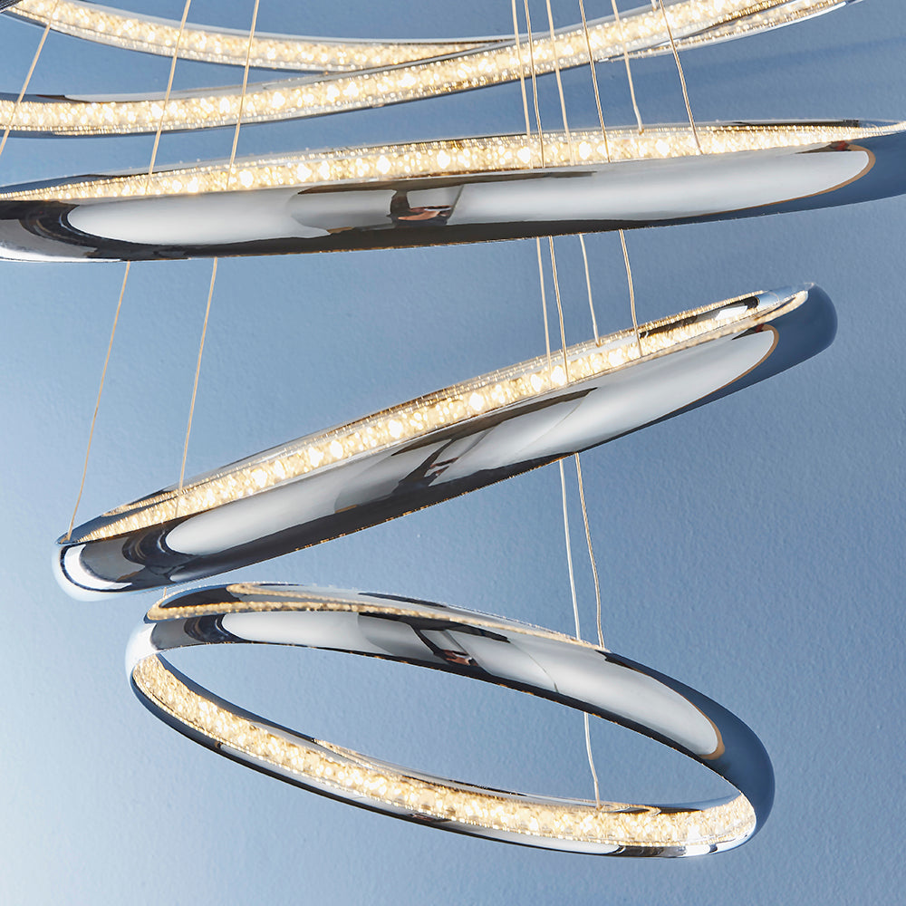 Endon Lighting 81906 Ozias 1Lt Pendant Chrome Plate & Clear Crystal