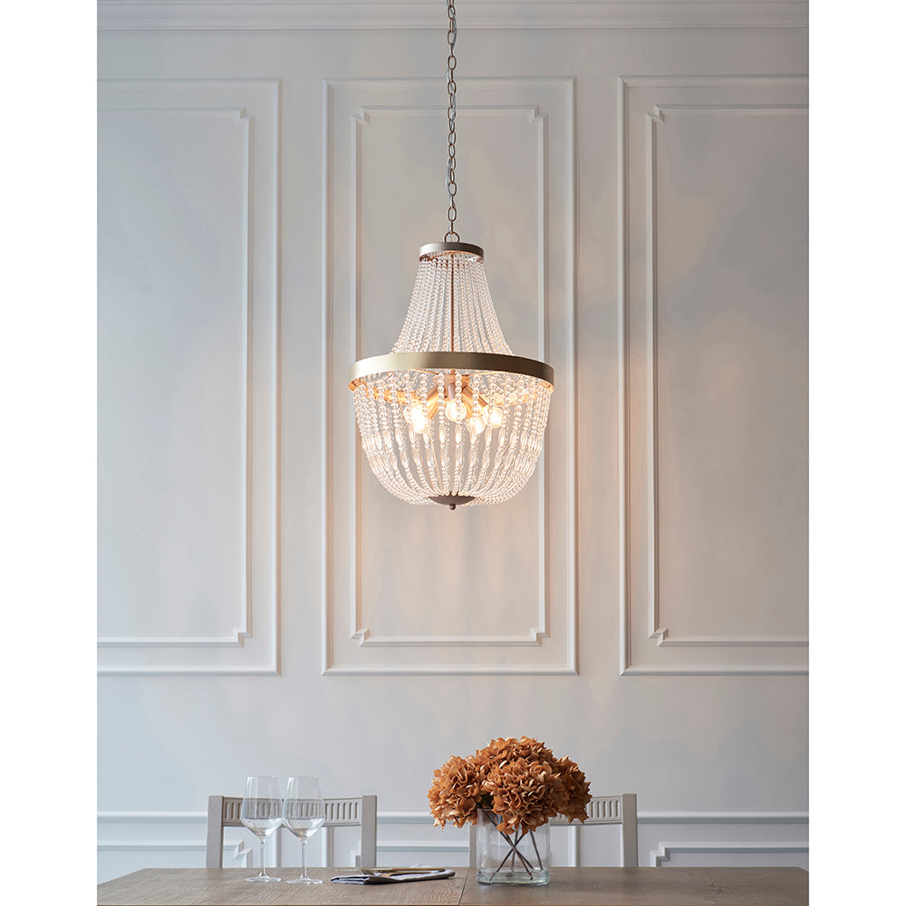 Endon Lighting 81913 Celine 5Lt Pendant Rose Gold Paint & Clear Glass