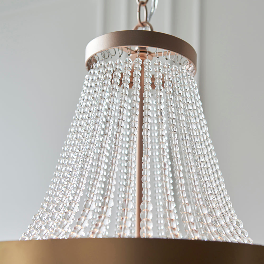 Endon Lighting 81913 Celine 5Lt Pendant Rose Gold Paint & Clear Glass