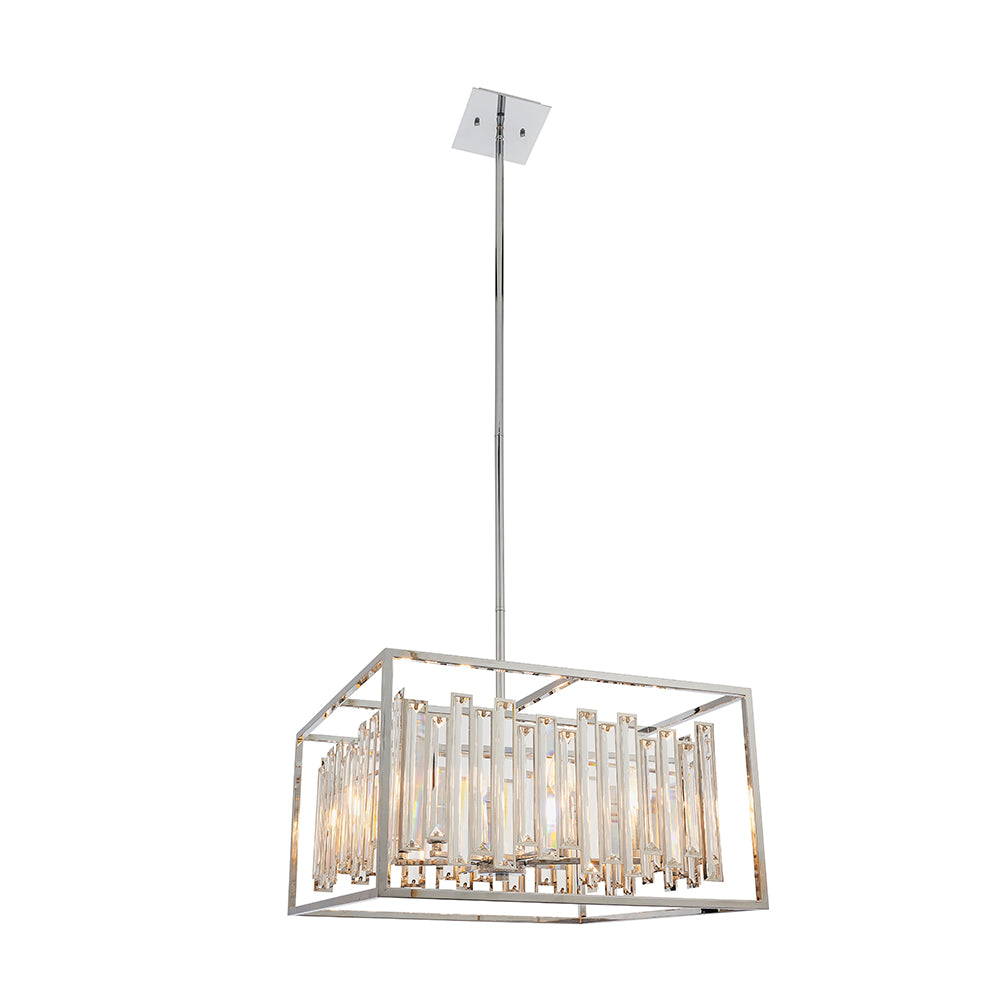 Endon Lighting 81931 Acadia 6Lt Pendant Clear Crystal & Chrome Plate