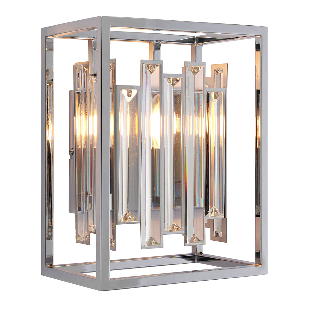 Endon Lighting 81932 Acadia 1Lt Wall Clear Crystal & Chrome Plate