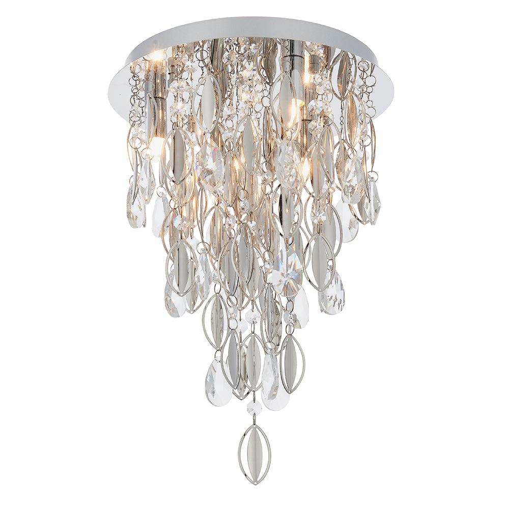 Endon Lighting 81956 Melody 3Lt Flush Chrome Plate & Clear Crystal