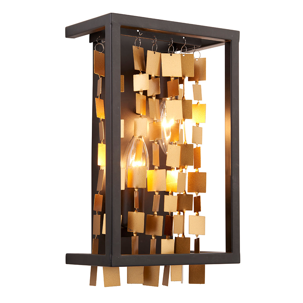Endon Lighting 81960 Daya 2Lt Wall Matt Black & Matt Gold Paint