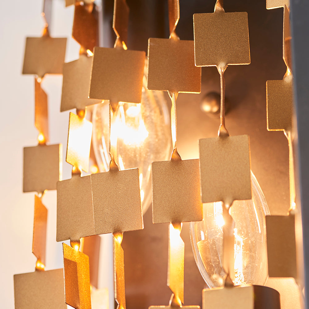 Endon Lighting 81960 Daya 2Lt Wall Matt Black & Matt Gold Paint