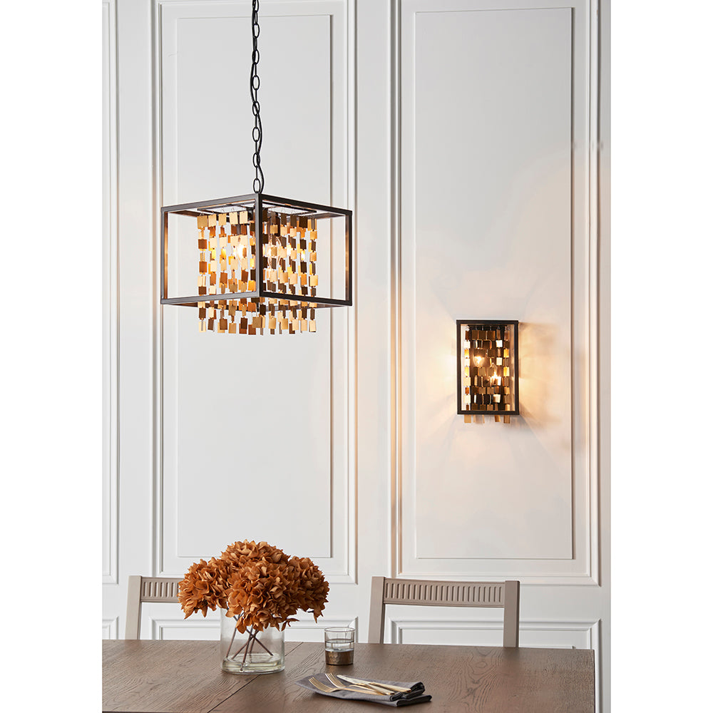 Endon Lighting 81960 Daya 2Lt Wall Matt Black & Matt Gold Paint