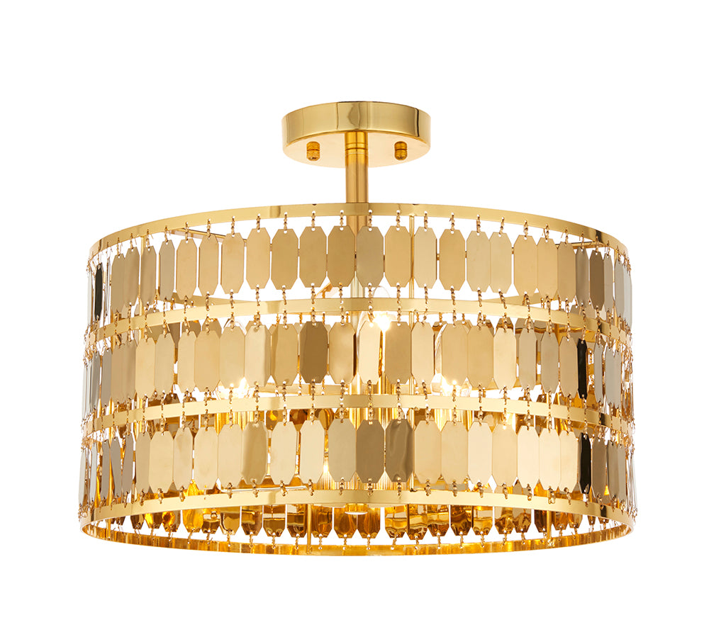 Endon Lighting 81964 Eldora 3Lt Flush Gold Effect Plate