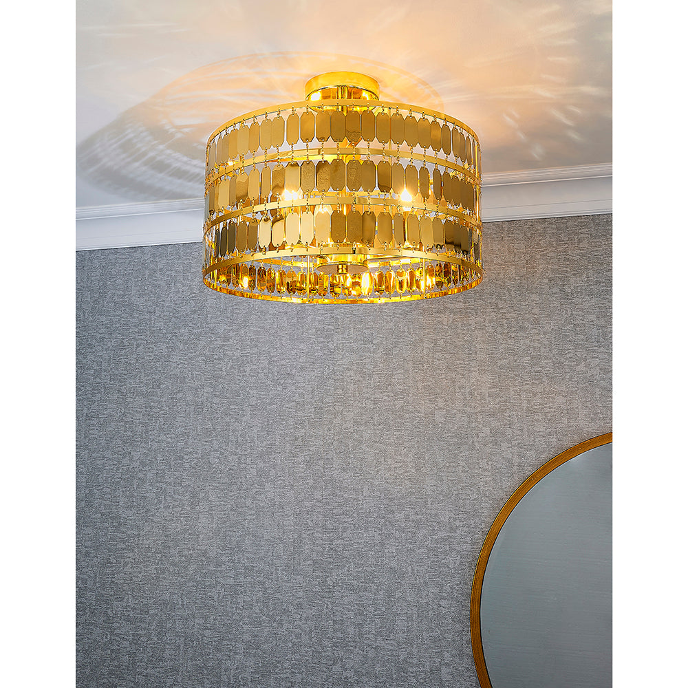 Endon Lighting 81964 Eldora 3Lt Flush Gold Effect Plate