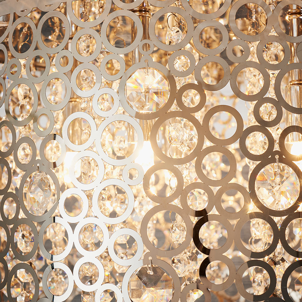 Endon Lighting 81974 Fayola 5Lt Flush Chrome Plate & Clear Crystal