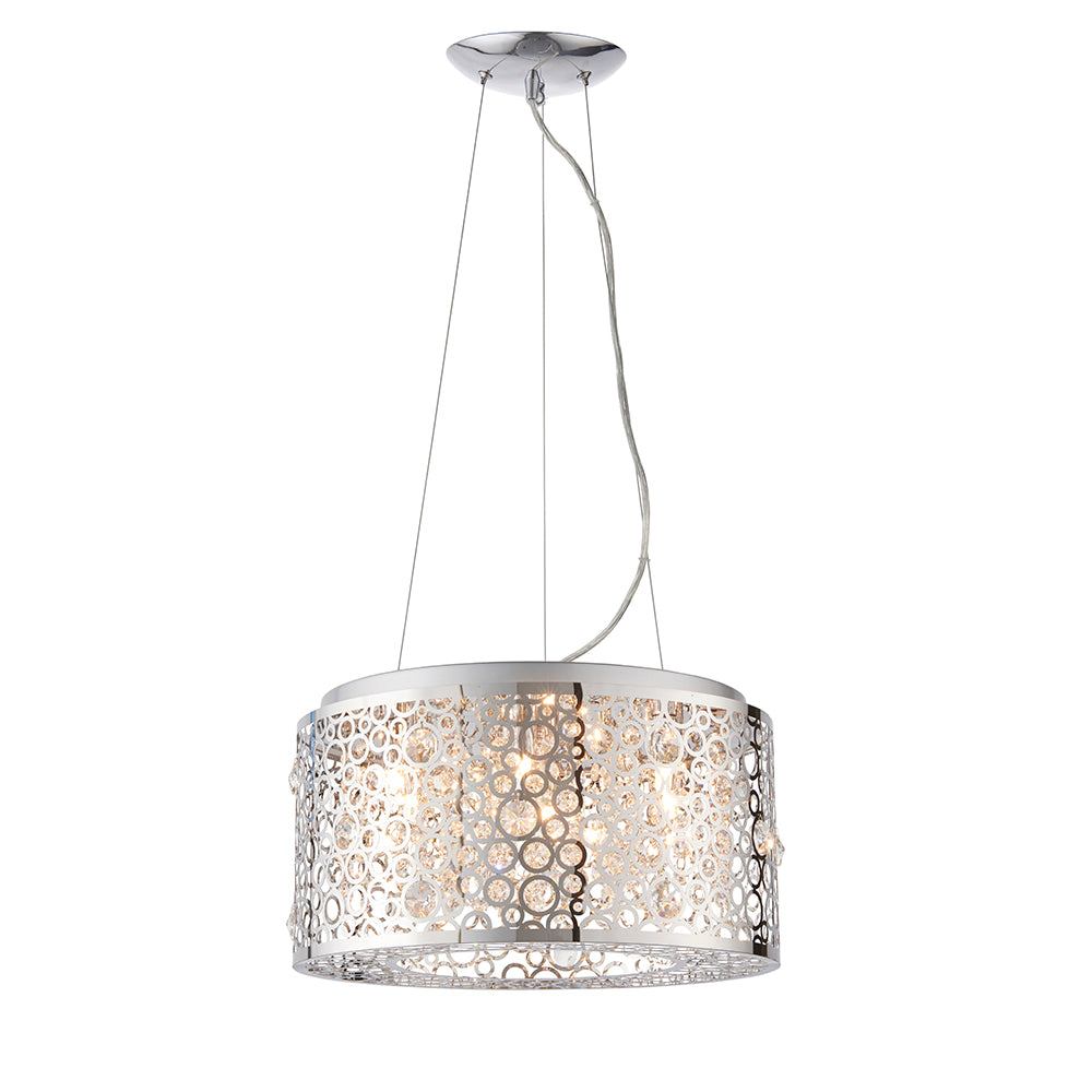 Endon Lighting 81975 Fayola 6Lt Pendant Chrome Plate & Clear Crystal
