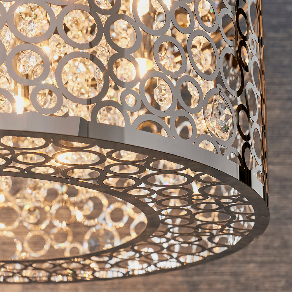 Endon Lighting 81975 Fayola 6Lt Pendant Chrome Plate & Clear Crystal