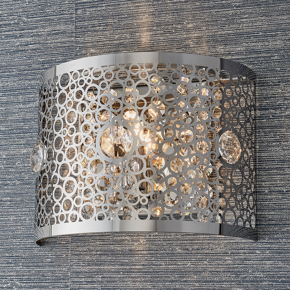 Endon Lighting 81976 Fayola 1Lt Wall Chrome Plate & Clear Crystal