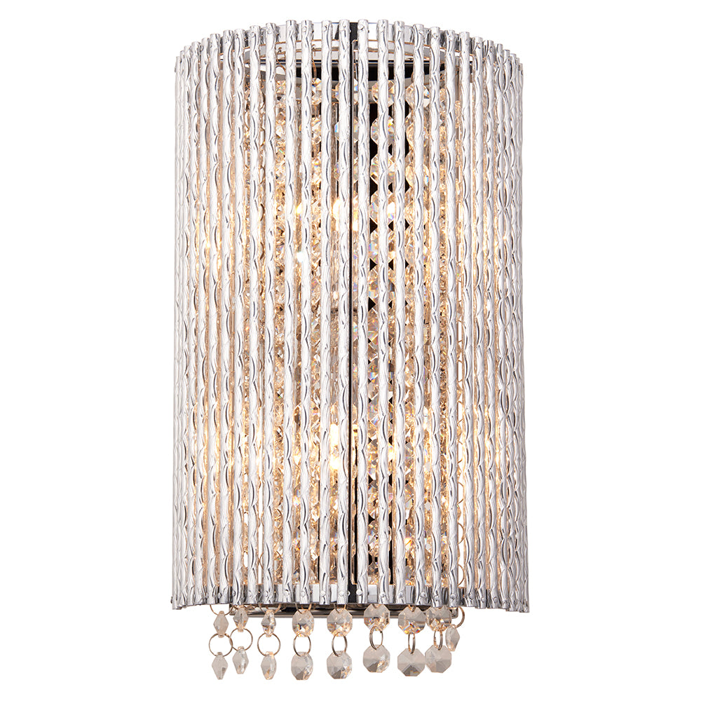 Endon Lighting 81978 Galina 2Lt Wall Chrome Plate & Clear Crystal